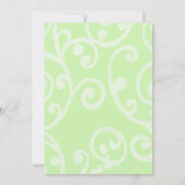 バルミツワースクロールパターングリーン招待状 招待状 (裏面)