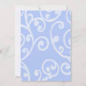 バルミツワースクロールパターンブルー招待状 招待状 (裏面)