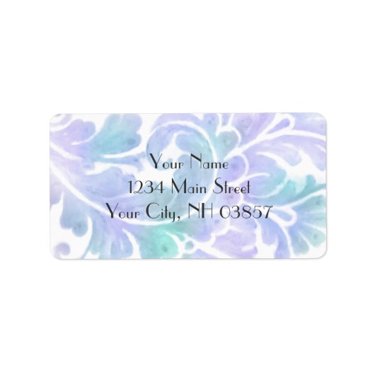 バルミツワースタイリッシュパープルとアクアウォーターのカラー ラベル (正面)