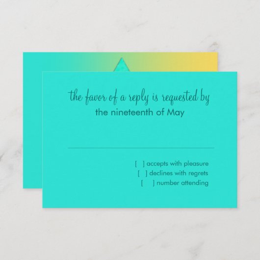 バルミツワースターオブデイヴィッドイエローアクア 出欠カード (正面/裏面)