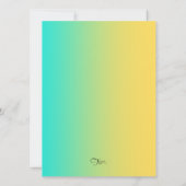 バルミツワースターオブデイヴィッドイエローアクア 招待状 (裏面)