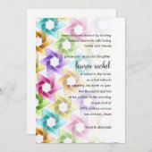 バルミツワースターオブデイヴィッドレインボーダマスク 招待状 (正面/裏面)