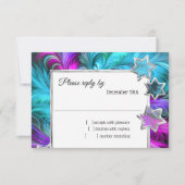 バルミツワースターズカラフルパステルスケッチRSVP 招待状 (正面)