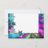 バルミツワースターズカラフルパステルスケッチRSVP 招待状 (裏面)