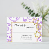 バルミツワースターズパープルスクロールRSVP 招待状 (スタンド正面)