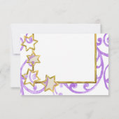 バルミツワースターズパープルスクロールRSVP 招待状 (裏面)