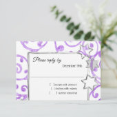 バルミツワースターズパープルスクロールRSVP 招待状 (スタンド正面)