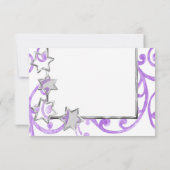 バルミツワースターズパープルスクロールRSVP 招待状 (裏面)