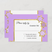 バルミツワースターズAny Color RSVP 招待状 (正面/裏面)