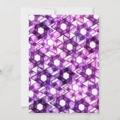 バルミツワースター・オブ・デービッド・パープル・ダマスク 招待状 (裏面)