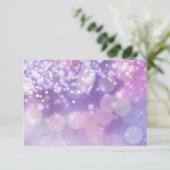 バルミツワースパークルライトパープルピンクRSVP 出欠カード (スタンド正面)