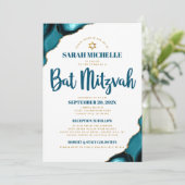 バルミツワーターコイズアゲートスクリプト2会場モダン 招待状 (スタンド正面)