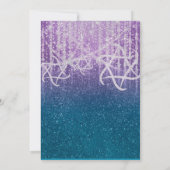 バルミツワーターコイズブルーパープルエクストラスパークリー 招待状 (裏面)