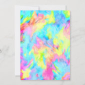 バルミツワーターコイズブルーライムピンク絞り染め 招待状 (裏面)