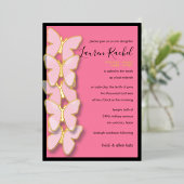 バルミツワーディメンショナル縁ど蝶 箔招待状 (立ち正面)