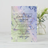 バルミツワーデリケートフローラ水彩デザイン 招待状 (スタンド正面)