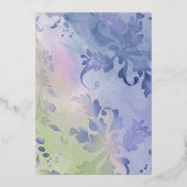 バルミツワーデリケートフローラ水彩デザイン 箔招待状 (裏面)