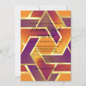 バルミツワーデヴィッド・パープル・レッドのレイヤード・スターズ 招待状 (正面)