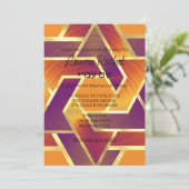 バルミツワーデヴィッド・パープル・レッドのレイヤード・スターズ 招待状 (スタンド正面)