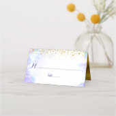 バルミツワートレンディー金ゴールドドットオンパープルウォーター色 プレイスカード (正面)