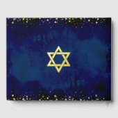 バルミツワーネイビー水彩画実在字金箔 ゲストブック (裏面)