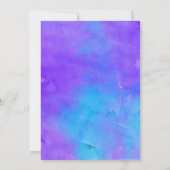 バルミツワーバタフライパープルアンドターコイズ絵を描 招待状 (裏面)