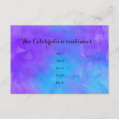 バルミツワーバタフライパープルアンドターコイズ絵を描 招待状 (正面)
