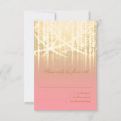 バルミツワーバラピンクと金ゴールドスパークリライト 出欠カード (正面)