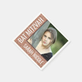 バルミツワーバラ金ゴールドグリッターグラムカスタム写真 スタンダードカクテルナプキン (角)