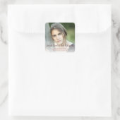 バルミツワーバラ金ゴールドタイポグラフィの写真アドレス スクエアシール (バッグ)