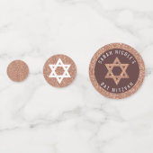 バルミツワーバラ金ゴールドフェイクグリッターグラムフォト コンフェッティ (裏面)