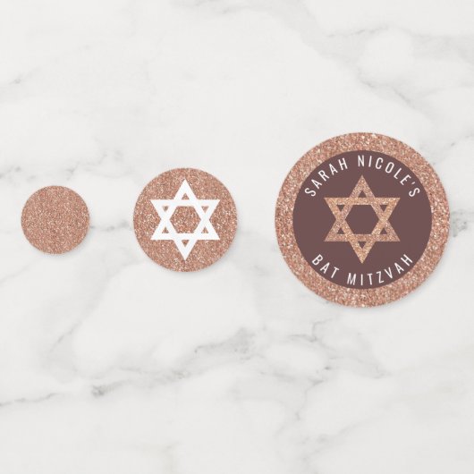 バルミツワーバラ金ゴールドフェイクグリッターグラムフォト コンフェッティ (裏面)