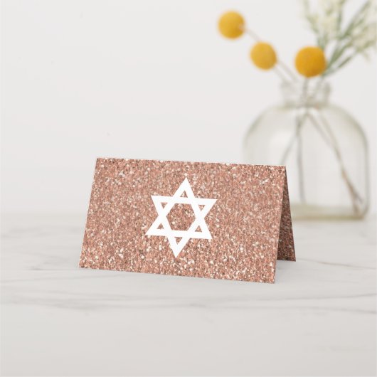 バルミツワーバラ金ゴールドフェイクグリッターパーティー護衛 プレイスカード (裏面)