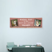 バルミツワーバラ金ゴールドMazel Tovあなたの写真を追加 横断幕 (トレードショー)