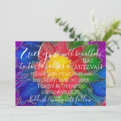 バルミツワーバー（ユダヤ教の）バル・ミツバーカラフル招待状 招待状 (スタンド正面)