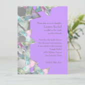 バルミツワーパステルスターオブデイヴィッドオン任意の色 招待状 (スタンド正面)