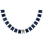 バルミツワーパーティーマゼルトフネイビーブルー写真 バンティングフラッグ (全)