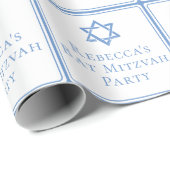 バルミツワーパーティーライトブルースターオブデイビッド ラッピングペーパー (ロールコーナー)