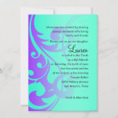 バルミツワーパープルとアクアコンテンポラリースワーズ 招待状 (正面)