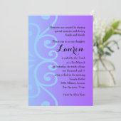 バルミツワーパープルと任意の色の招待状 招待状 (スタンド正面)