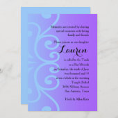 バルミツワーパープルと任意の色の招待状 招待状 (正面/裏面)