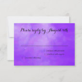 バルミツワーパープルグリッターバタフライウォーター色 出欠カード (正面)