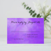 バルミツワーパープルグリッターバタフライウォーター色 出欠カード (スタンド正面)