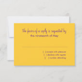 バルミツワーパープルグリーンスターズOn Any Color 出欠カード (正面)