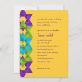 バルミツワーパープルグリーンスターズOn Any Color 招待状 (正面)