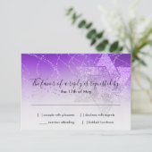 バルミツワーパープルスターの輝きRSVPカード 出欠カード (スタンド正面)