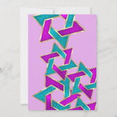 バルミツワーパープルターコイズスター・オブ・デイビッド 招待状 (裏面)