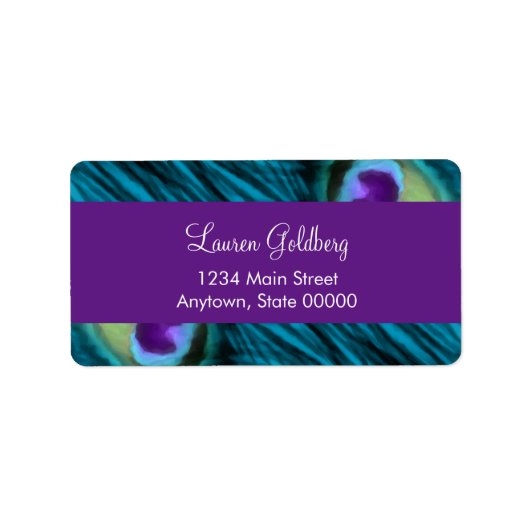 バルミツワーパープルティール(緑がかった色)ピーコック ラベル (正面)