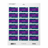 バルミツワーパープルティール(緑がかった色)ピーコック ラベル (フルシート)