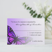 バルミツワーパープルバタフライRSVP 出欠カード (スタンド正面)